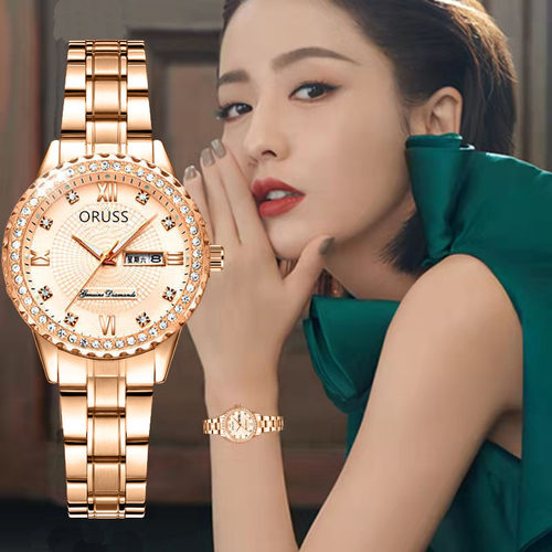 新款进口全自动机械表多功能时尚星期日历防水夜光高档手表女腕表