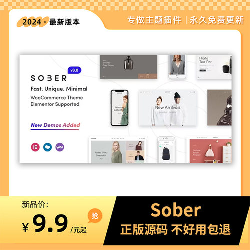Sober主题Wordpress主题时尚 简约 多行业 跨境外贸独立站建站