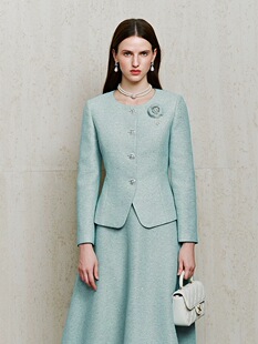 薄荷漫波优雅小香西服外套精致通勤套装 莫佐 MOJO莫佐2026春新品