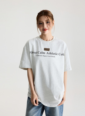 COLDSTONE25ss 春夏新品新橡胶标标语短袖美式休闲宽松高级男女