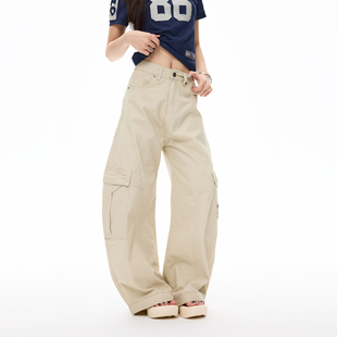 COLDSTONE 美式宽松大口袋弯刀工装休闲裤廓形显瘦长裤男女