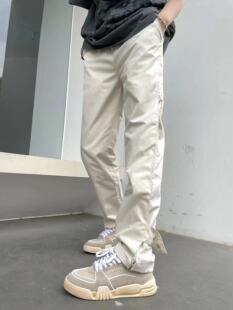 COLDSTONE 潮流男 韓系小眾高街vibe百搭機能褲 雙色基礎(chǔ)隱藏排扣褲