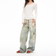长裤 COLDSTONE 宽松休闲阔腿百搭显瘦秋季 黄泥染印花牛仔裤 美式