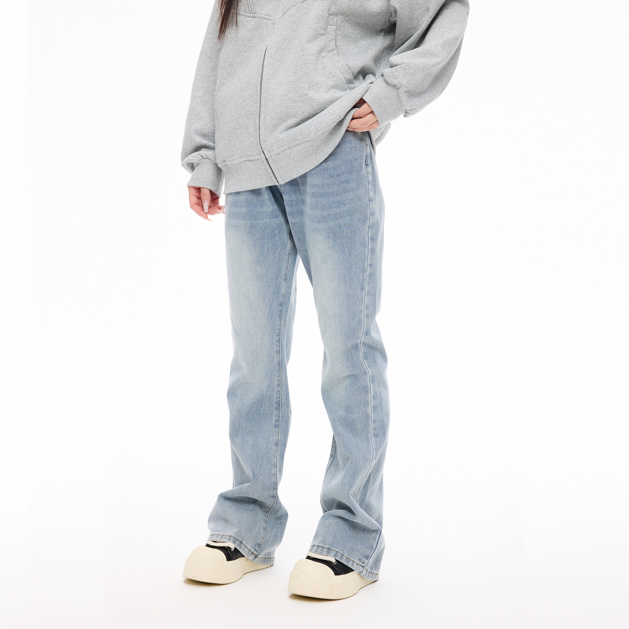 COLDSTONE 复古水洗做旧超显瘦喇叭牛仔裤垂感日常百搭男女