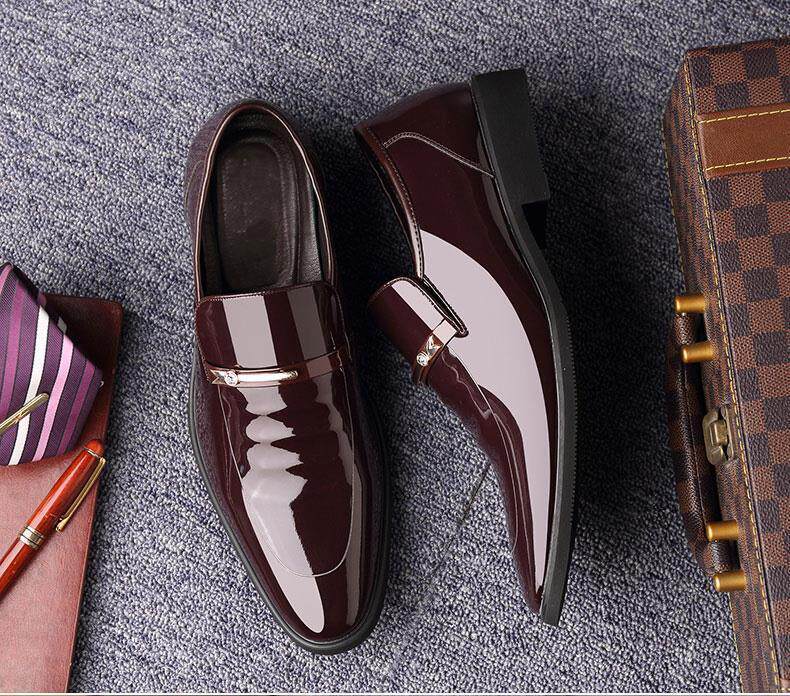 GENUINE LEATHER COWHIDE SPRING MENS LEATHER SHOES FOR YOUNG MEN VERSATILE KOREAN VERSION OF BUSINESS DRESS SHOES BRITISH CASUAL WEDDING SHOES