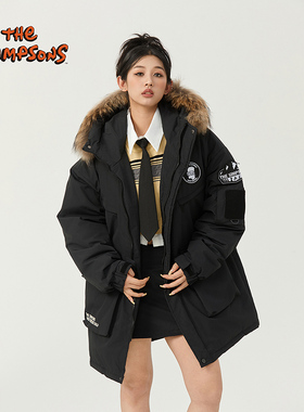 THE SIMPSONS辛普森一家连帽羽绒服外套秋冬保暖男女情侣款加厚