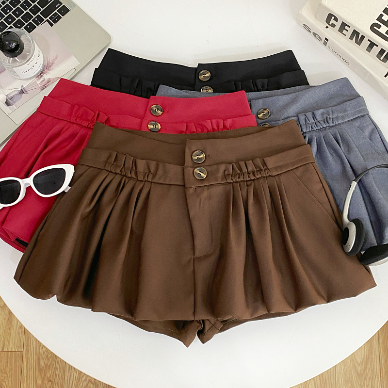 时尚气质褶皱花苞半身裙短裙女