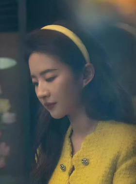 刘亦菲同款黄色缎面发箍女新款玫瑰的故事款头箍百搭外出发卡头饰