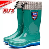 水鞋 套鞋 防滑耐磨胶靴 回力女士加绒加厚保暖雨靴防水棉鞋 包邮