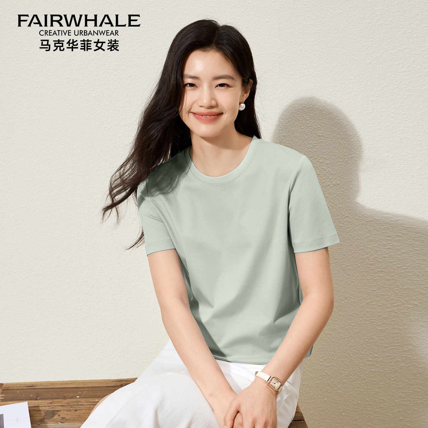 马克华菲冰丝凉感短袖T恤女夏季