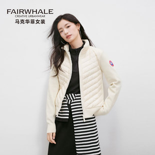 马克华菲立领轻薄羽绒服女短款秋冬保暖修身运动夹克外套2026新款