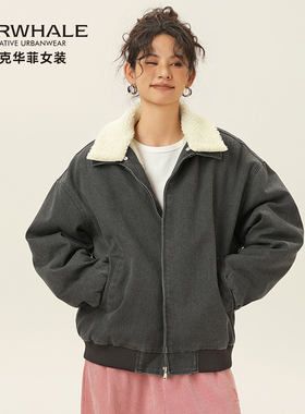 马克华菲翻领夹克外套女冬季棉服
