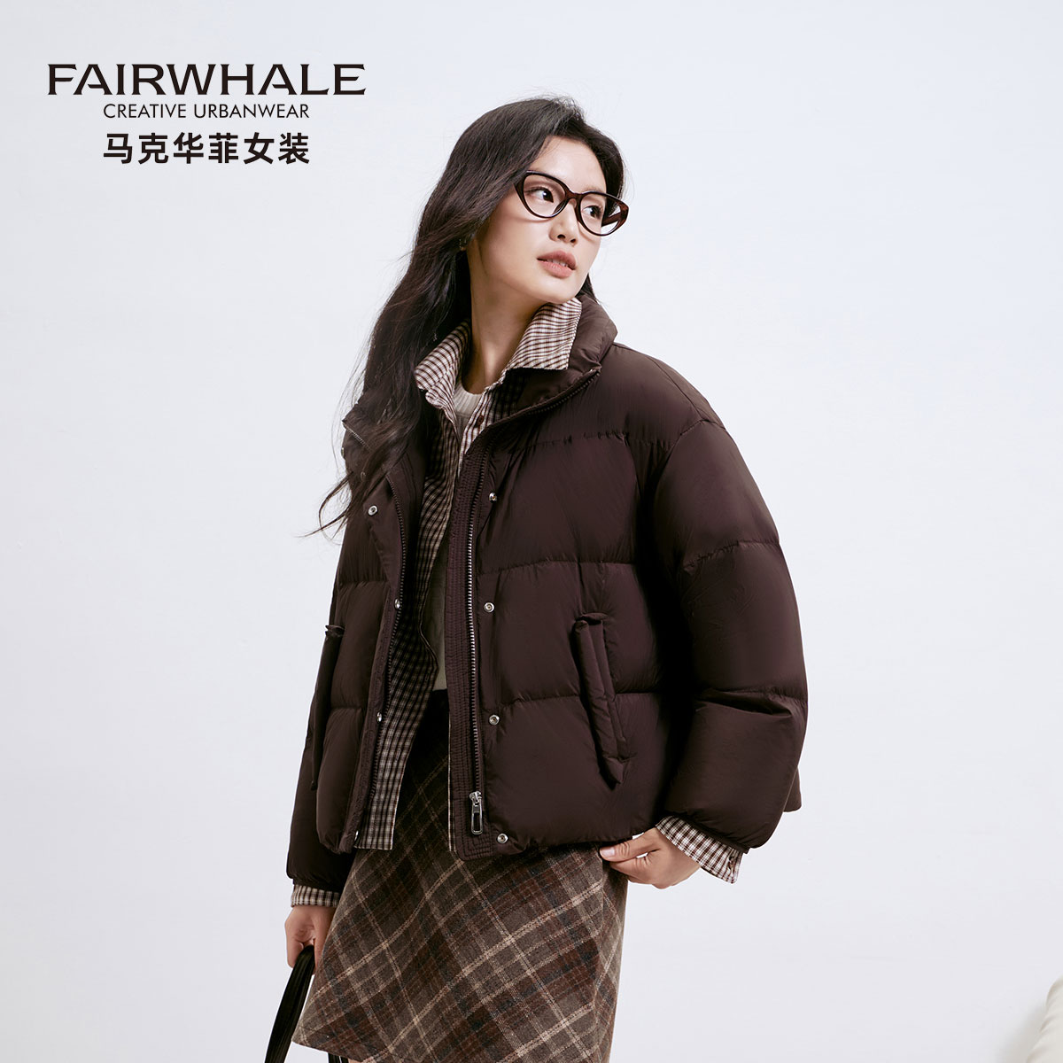 假两件羽绒服女冬季连帽小个子