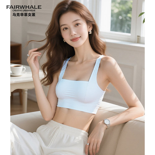 马克华菲女装吊带背心女内搭无痕舒适透气时尚修身文胸Y63149B614