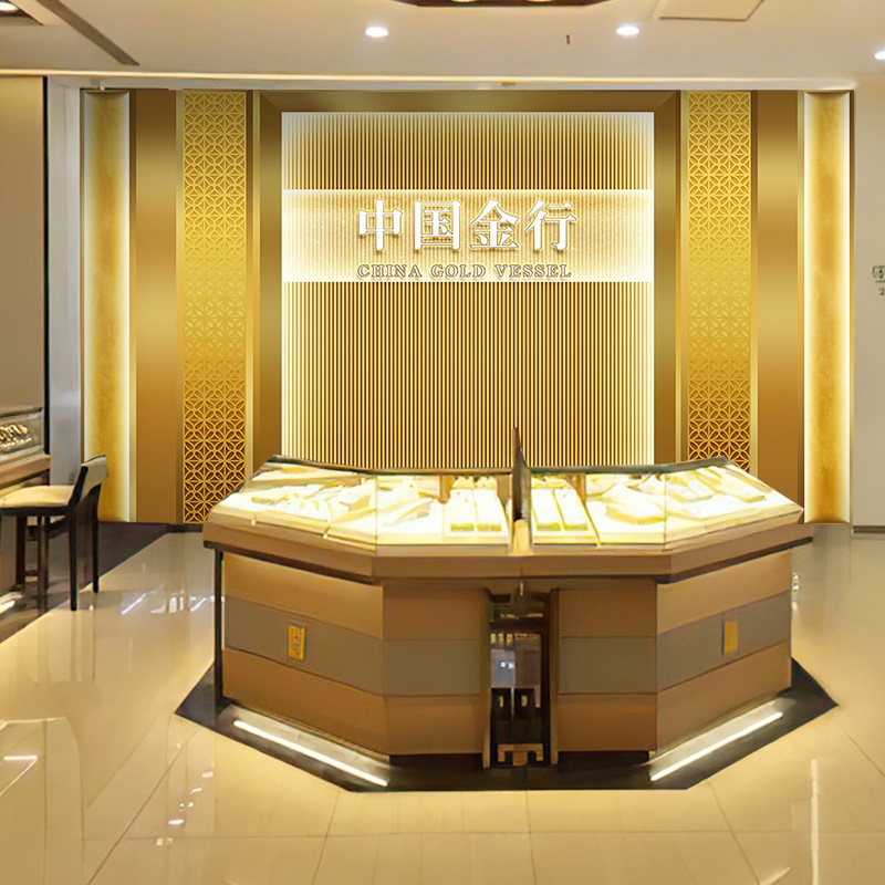 珠宝直播间背景墙纸专柜金行金店logo图饰品首饰金器黄金展厅壁纸