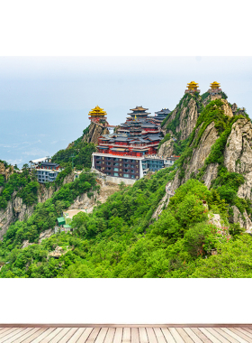 河南洛阳老君山群山山脉山峰地貌风景靠山图卧室墙贴画壁画6