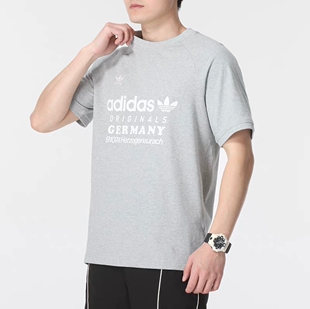 adidas Originals 2024SS 速干圆领纯棉针织插肩袖短袖T恤