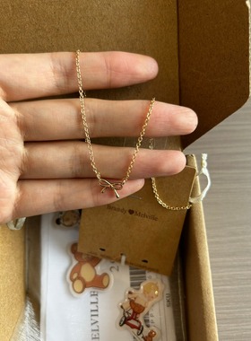 bm新款蝴蝶结项链女金色精致吊坠锁骨链ins风高级感国内代购正品