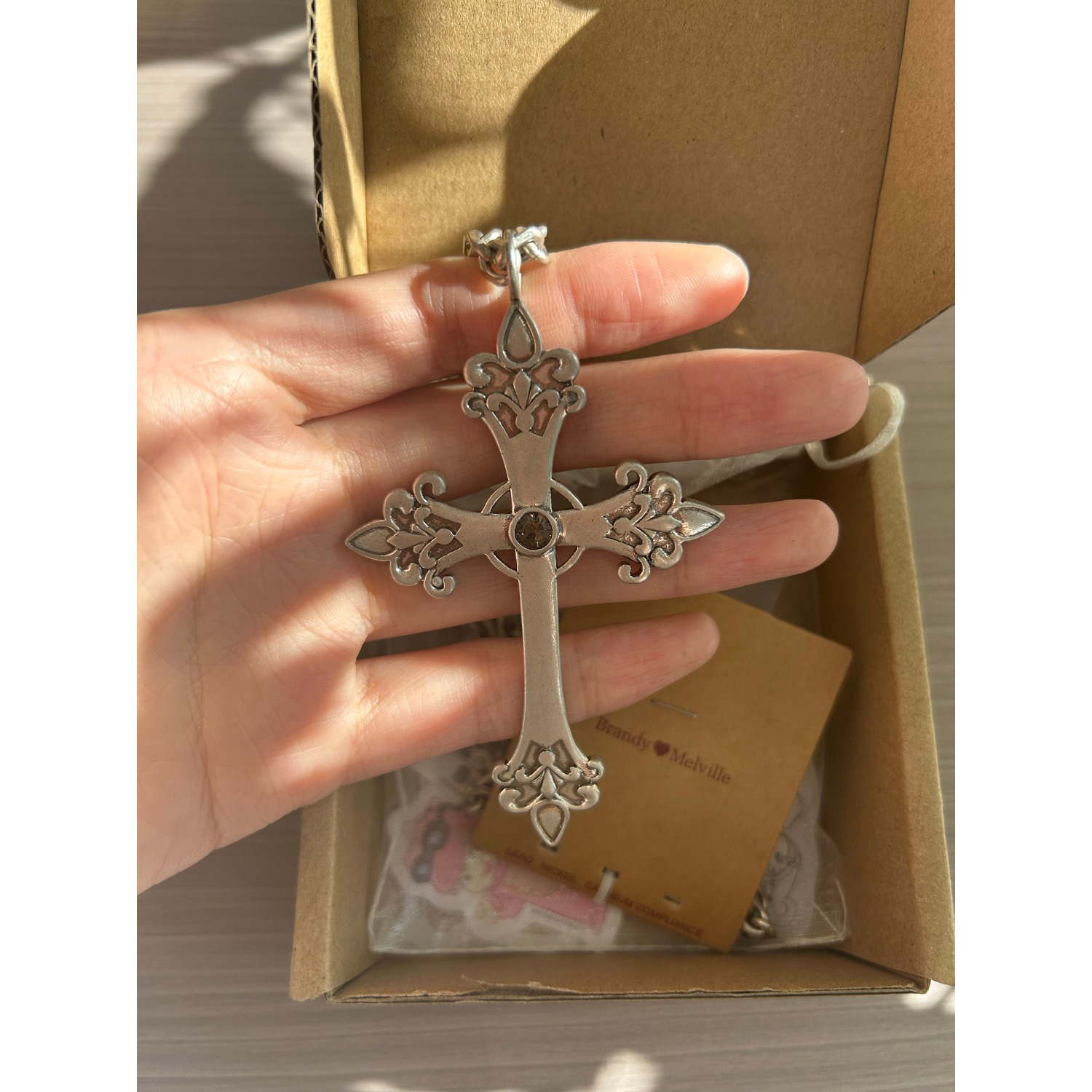 bm项链女超大号十字架长款毛衣卫衣链国内代购正品brandymelville