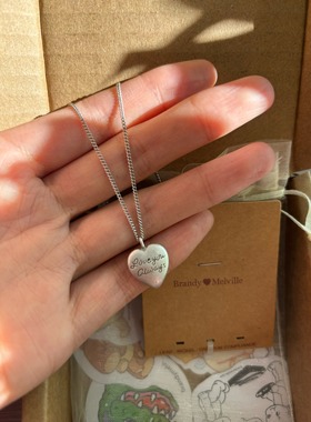 bm项链女新款两排字母爱心吊坠锁骨链国内代购正品brandymelville