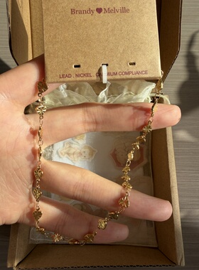 bm项链女新款满链爱心小叶子锁骨链时尚设计感choker国内代购正品