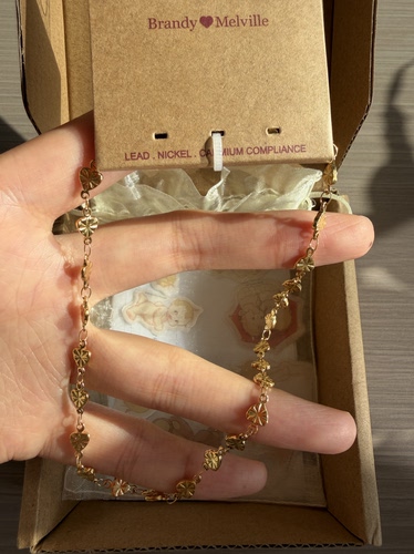 bm项链女新款满链爱心小叶子锁骨链时尚设计感choker国内代购正品