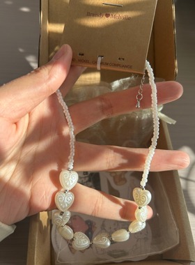 bm项链女新款爱心珍珠米珠串珠choker国内代购正品brandymelville