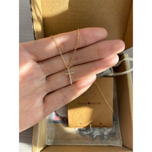 bm十字架项链女款镶钻锆石小号锁骨链国内正品代购brandymelville