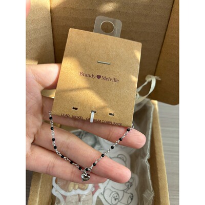 bm手链女生新款黑色珠子爱心手饰靠谱国内代购正品brandymelville