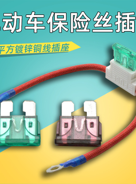 电动车专用保险丝30A40A保险片插座阻燃电瓶车三轮车插片式保险盒