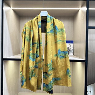 千里江山新中式国风披肩女2025夏季新款宽松休闲时尚百搭外披上衣