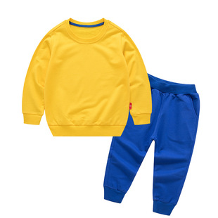 男童1女童2春秋3儿童4黄蓝桔红色5校服6宝宝7岁8园服卫衣两件套装
