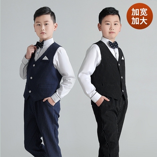 男童宽松马甲西服套装胖大童婚礼花童伴郎服主持活动服演出表演服