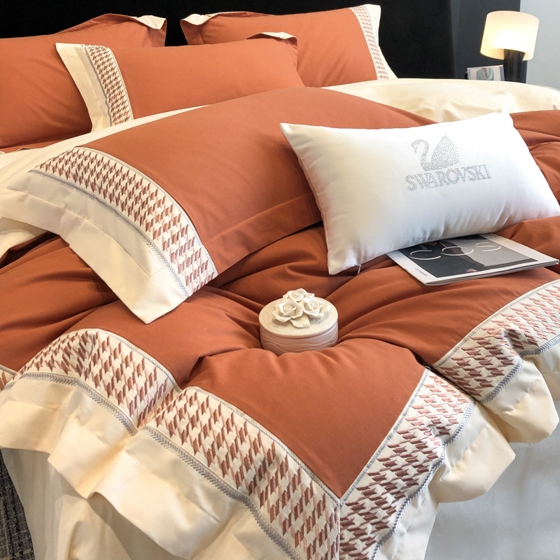 高级秋冬加厚纯棉磨毛四件套A类100全棉保暖床单被套轻奢床上用品