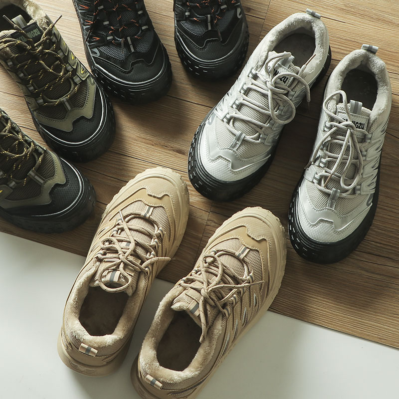 冬季系带户外运动加绒保暖休闲鞋