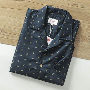 港风文艺日系CityBoy宽松休闲古巴领夏威夷沙滩纯棉短袖衬衫男女