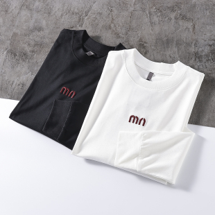 轻奢线 精梳棉亲肤透气圆领长袖 春秋季 男士 T恤潮 新款 自留款