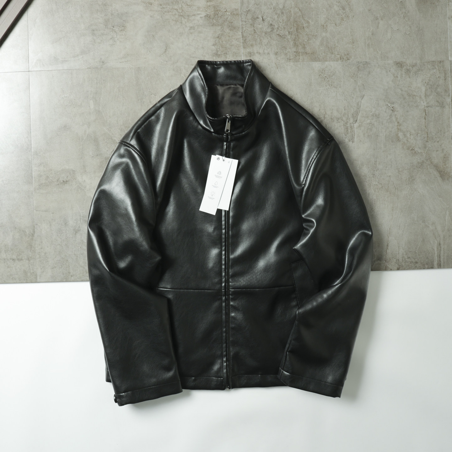 【公司单~细腻水洗PU+机车风】春秋季男士立领休闲百搭皮夹克外套,男装,夹克,淘宝优惠券,粉丝福利购,淘宝优惠卷