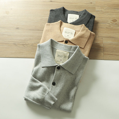 开衫30美利奴羊毛翻领毛衣外套