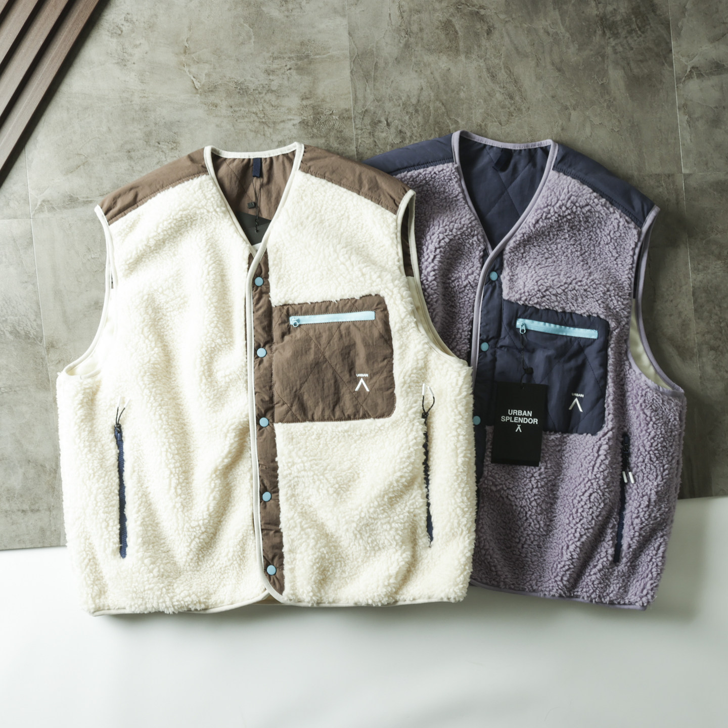 大厂订单 ！男女同款 ！秋冬户外山系撞色羊羔绒拼接立领马甲外套,男装,常规马甲,淘宝优惠券,粉丝福利购,淘宝优惠卷