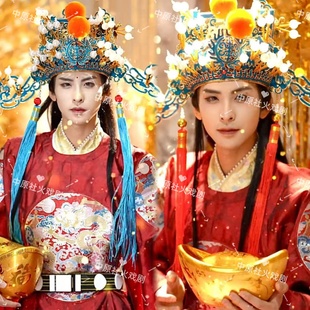 财神帽财神爷帽子演出服装COS万圣节春晚演出服装道具2026