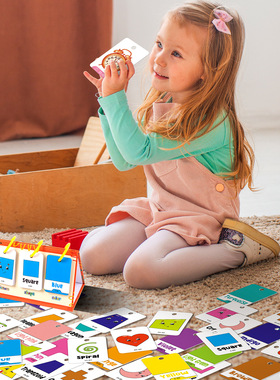 跨境热卖颜色启蒙数字计算台式教育卡片图文英文亲子互动立体卡片