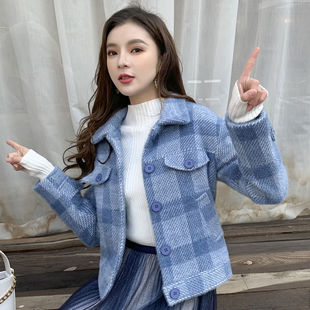 仿水貂绒外套2025秋冬新款韩版女装上衣小个子洋气短款外穿开衫