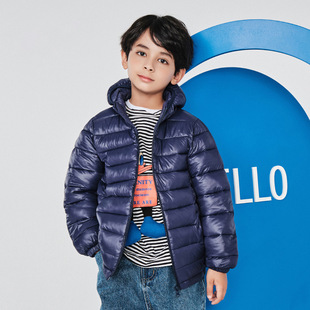 男童女童轻薄棉袄宝宝棉衣红蓝黑色儿童短款棉服中春秋连帽外套冬