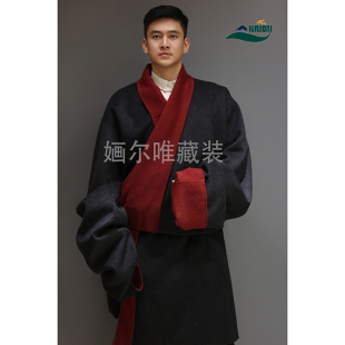 新款手工羊绒藏袍男装藏族服装男士藏式藏装袍子藏服藏衣西装服