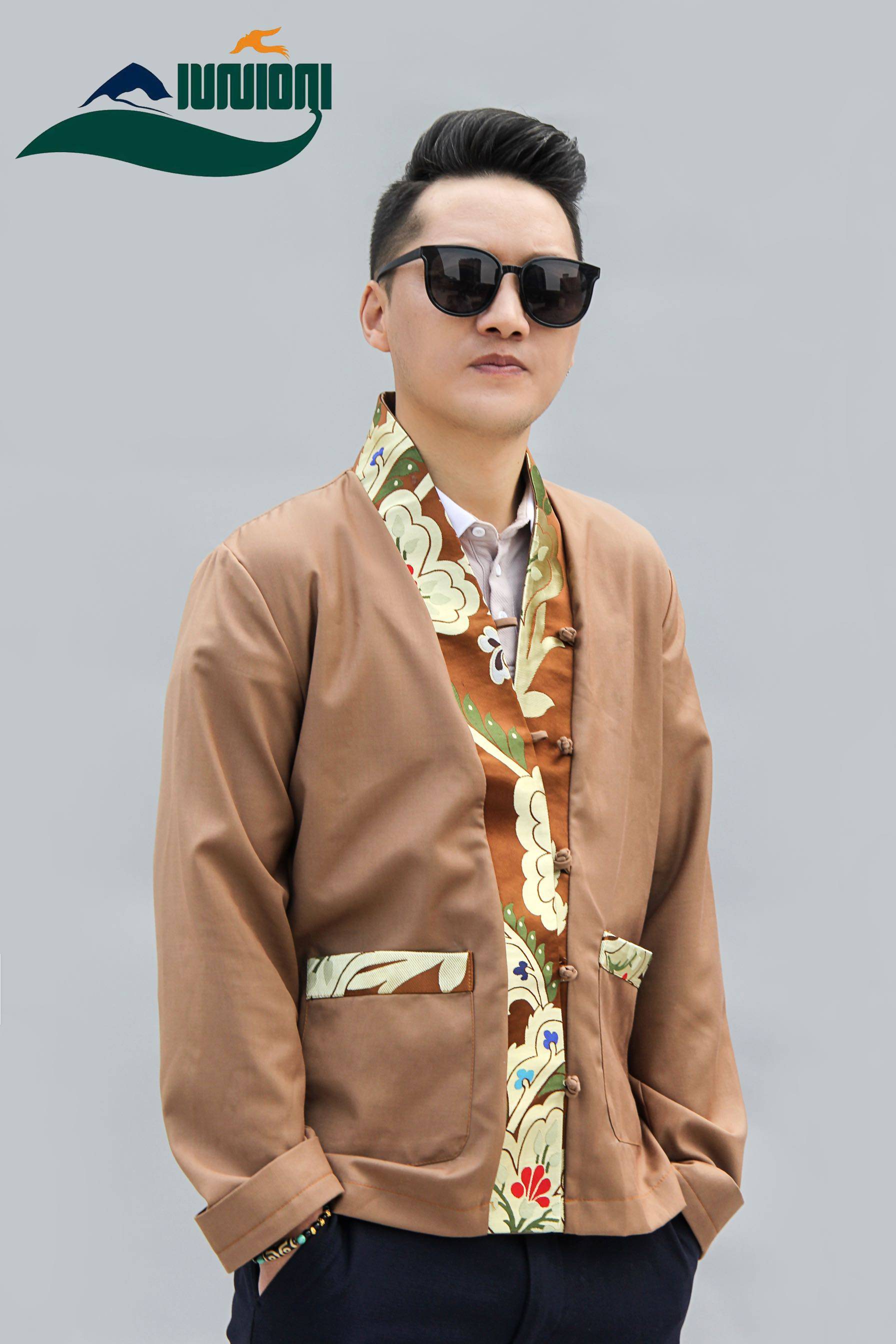 MENS SPRING AND SUMMER JACKET TOPS TIBETAN TIBETAN CLOTHING MENS TIBETAN CLOTHING SHORT ETHNIC STYLE ORIGINAL DESIGN