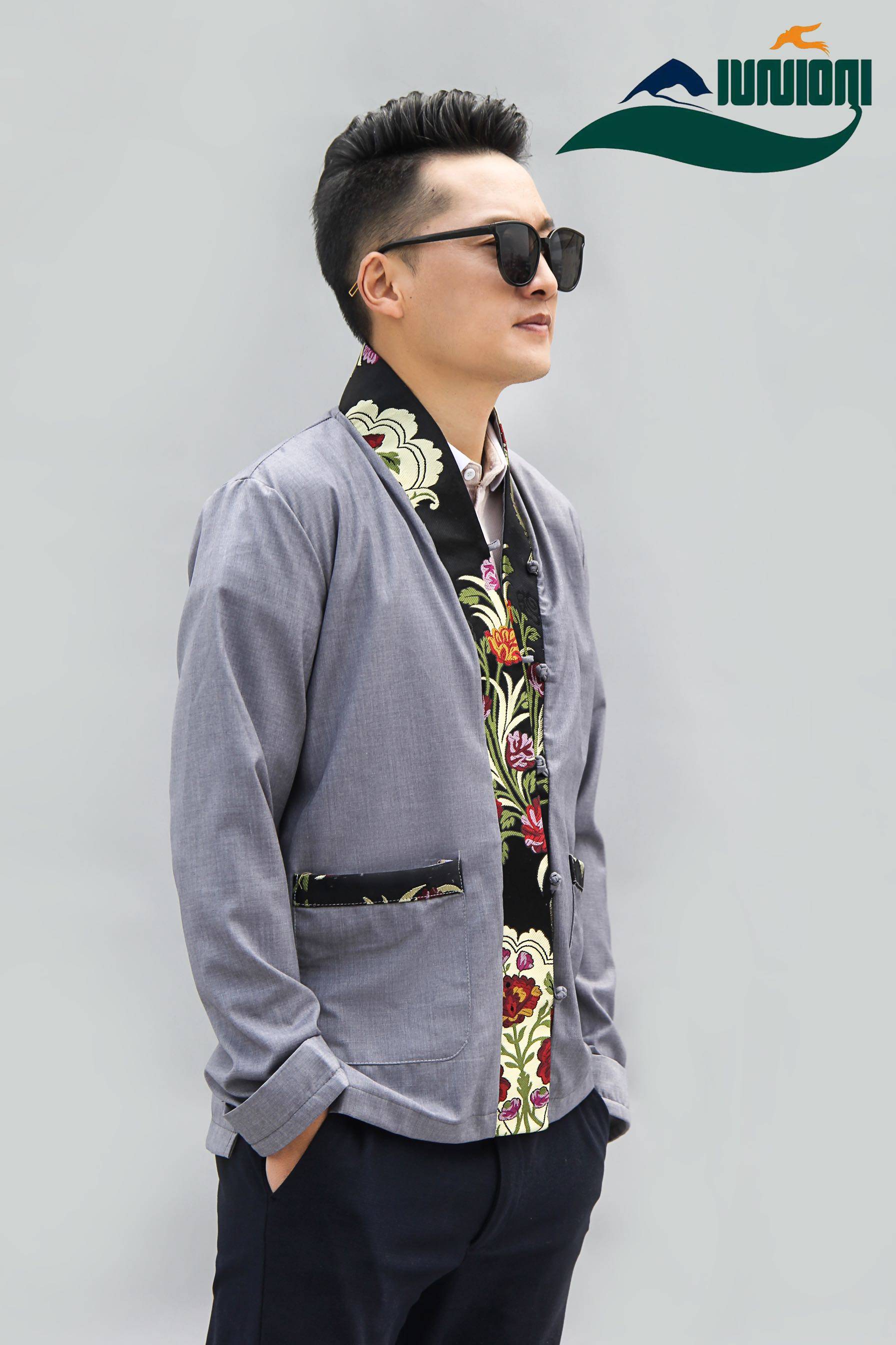 MENS SPRING AND SUMMER JACKET TOPS TIBETAN TIBETAN CLOTHING MENS TIBETAN CLOTHING SHORT ETHNIC STYLE ORIGINAL DESIGN
