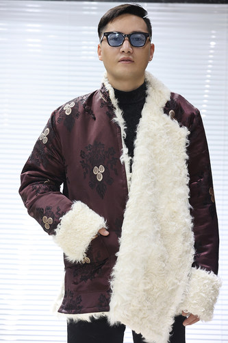 羊羔毛外套藏服男装冬装藏装上衣厚款西藏服高端双层藏族服民族风