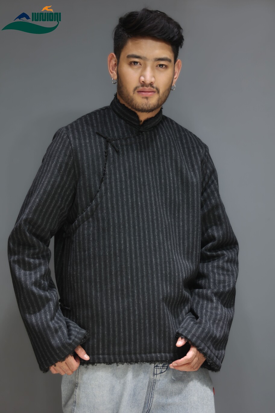 藏装冬季外套男装加绒加厚羊绒藏服上衣中高端时尚绅士风度新中式