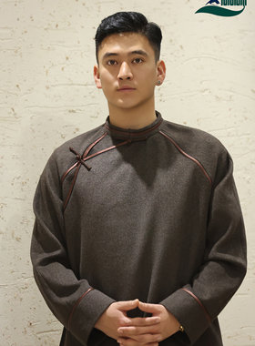 2024新款藏式潮牌羊绒外套男士春夏藏服卫衣藏装上衣插肩袖休闲秋
